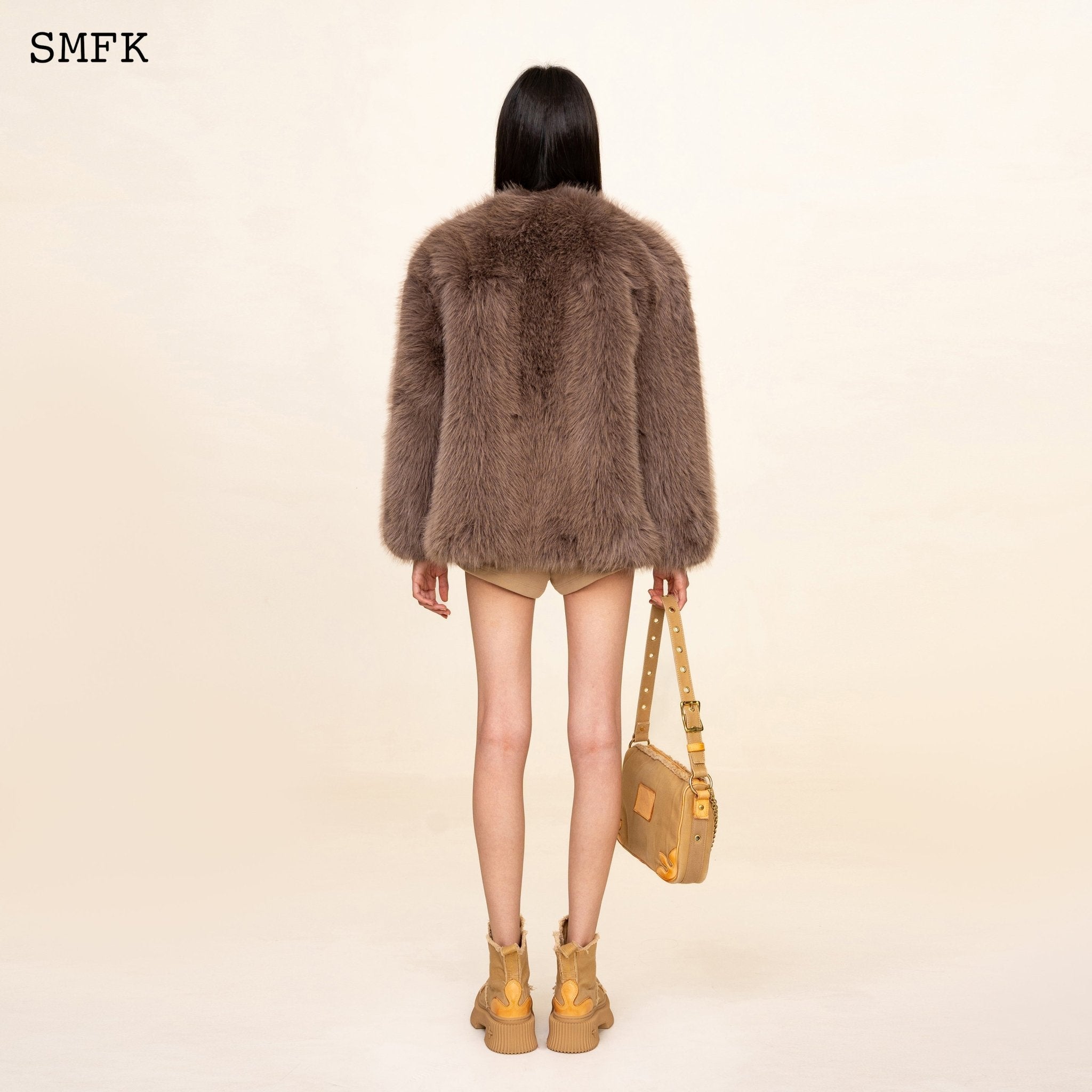 SMFK WildWorld Classic Faux Fur Jacket In Purple | MADA IN CHINA