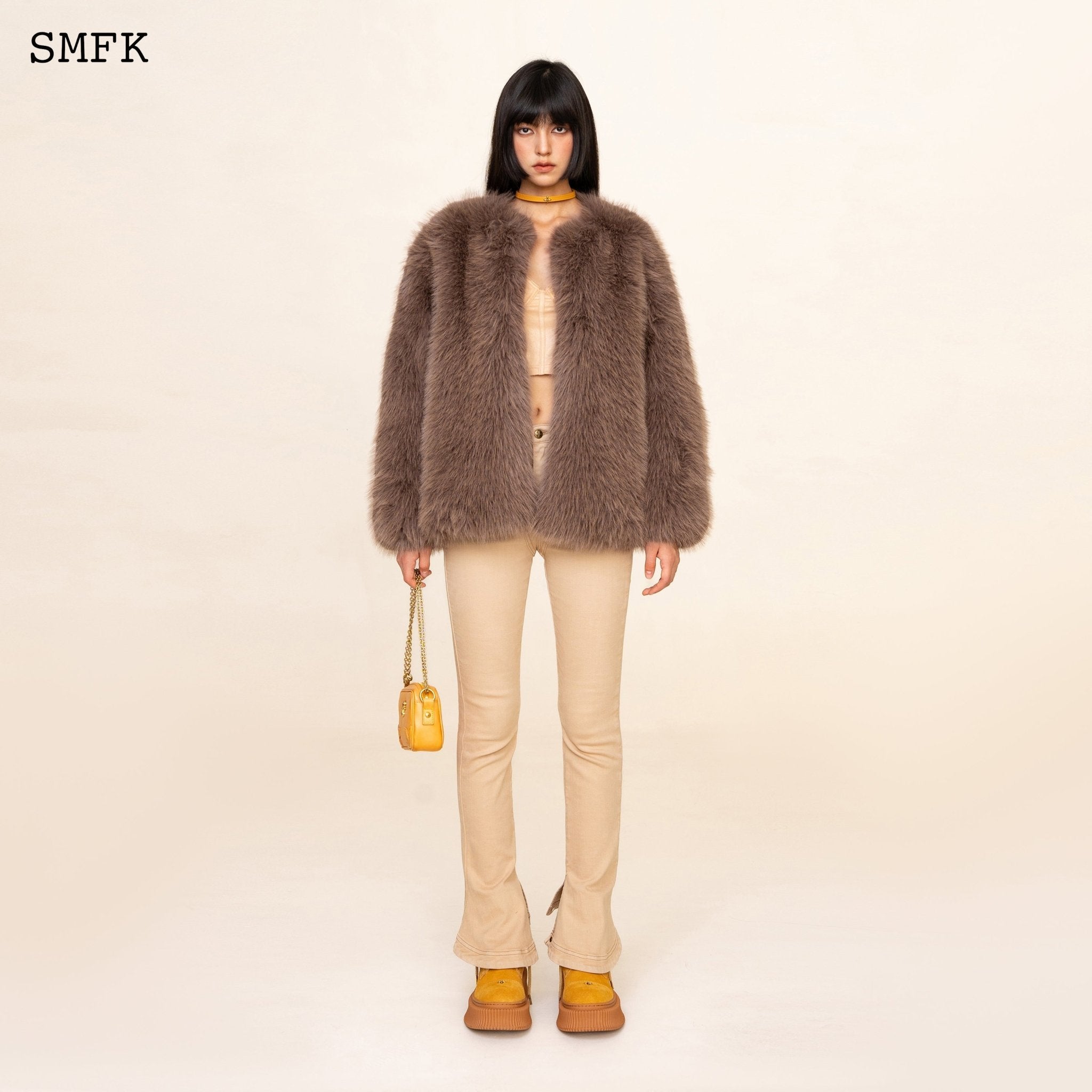 SMFK WildWorld Classic Faux Fur Jacket In Purple | MADA IN CHINA