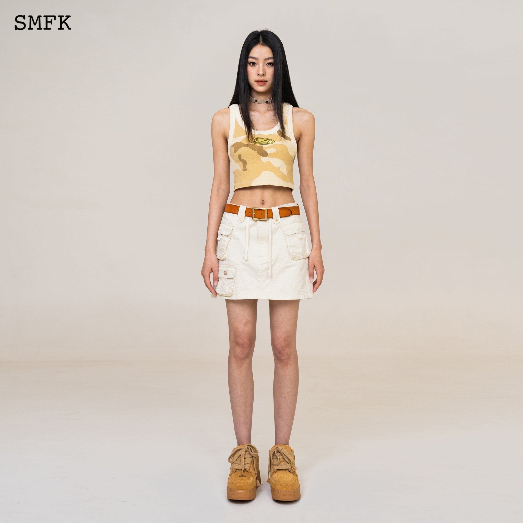 SMFK WildWorld Cream Stray Mini Skirt | MADA IN CHINA