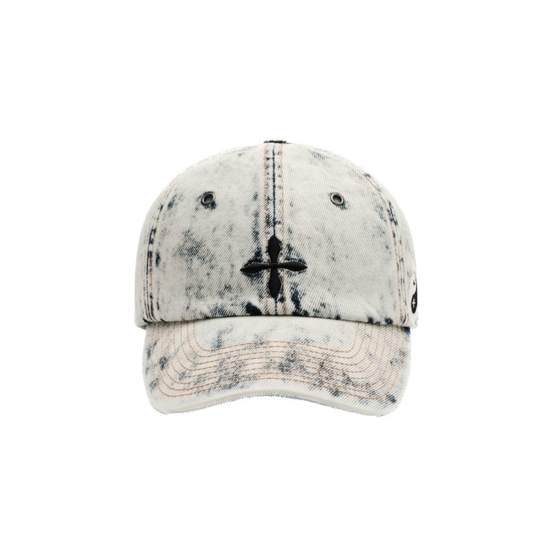 SMFK WildWorld Cross Denim Cream Baseball Cap | MADA IN CHINA