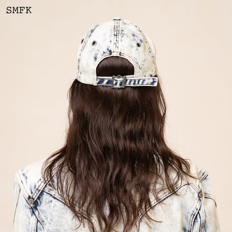 SMFK WildWorld Cross Denim Cream Baseball Cap | MADA IN CHINA