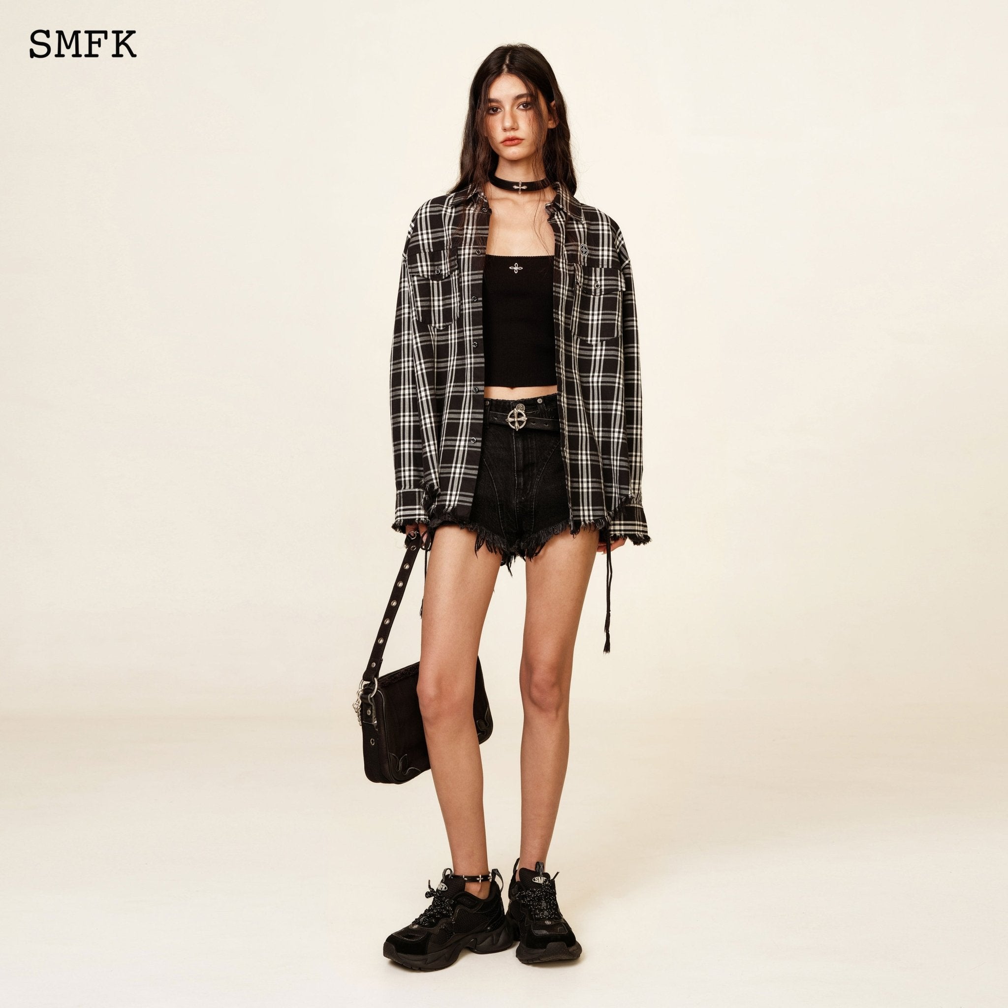 SMFK WildWorld Cross Riding Knitted Vest Top In Black | MADA IN CHINA