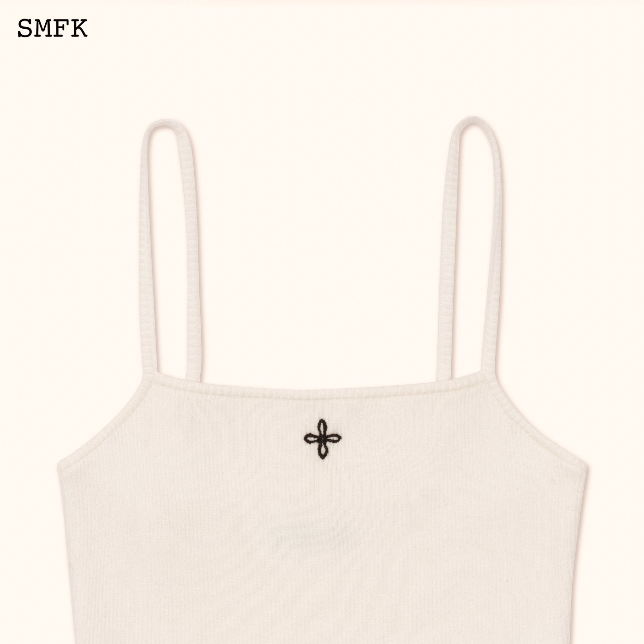 SMFK WildWorld Cross Riding Knitted Vest Top In White | MADA IN CHINA