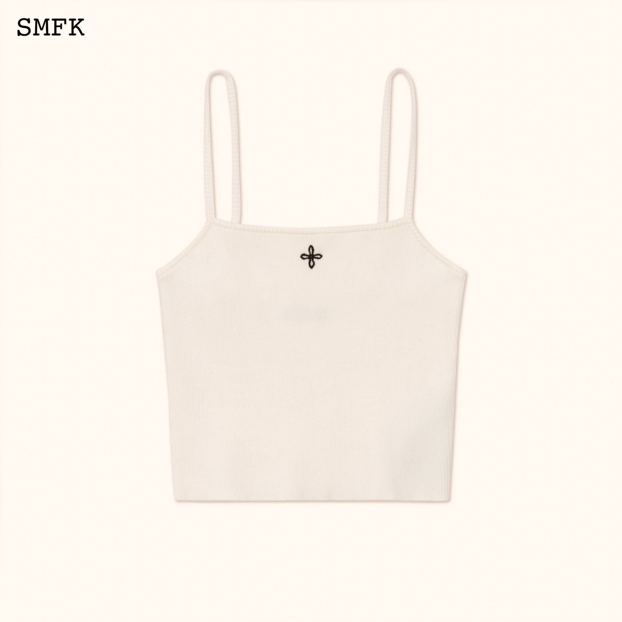 SMFK WildWorld Cross Riding Knitted Vest Top In White | MADA IN CHINA