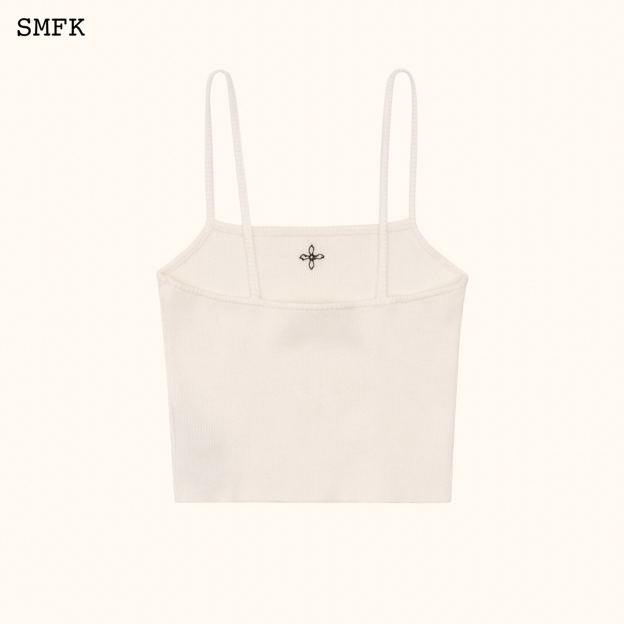 SMFK WildWorld Cross Riding Knitted Vest Top In White | MADA IN CHINA