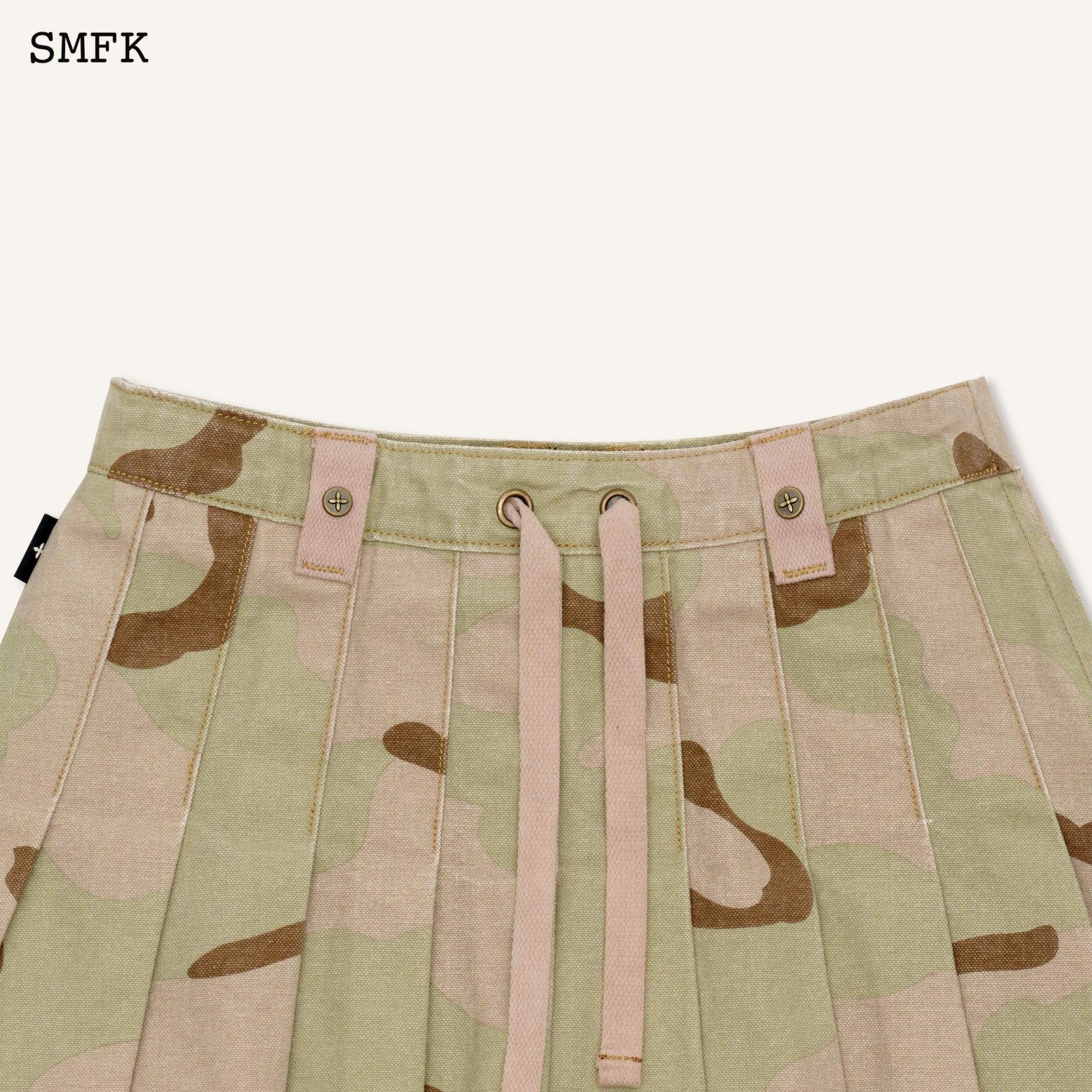 SMFK WildWorld Desert Camouflage Pleated Mini Skirt | MADA IN CHINA