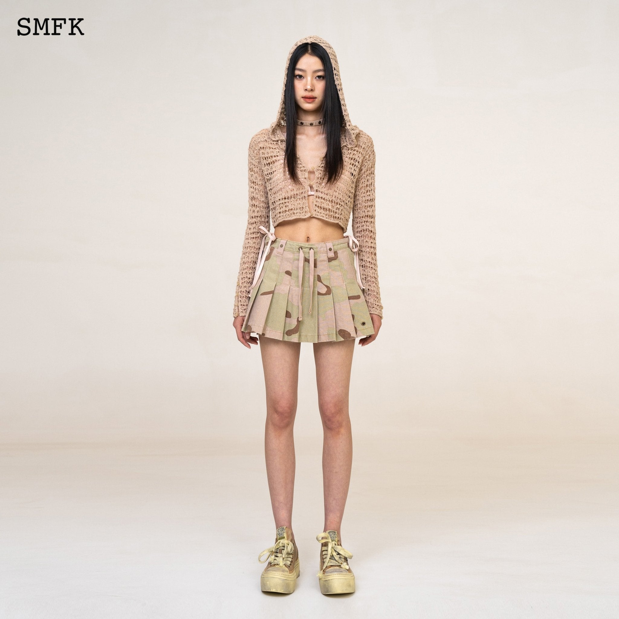 SMFK WildWorld Desert Camouflage Pleated Mini Skirt | MADA IN CHINA