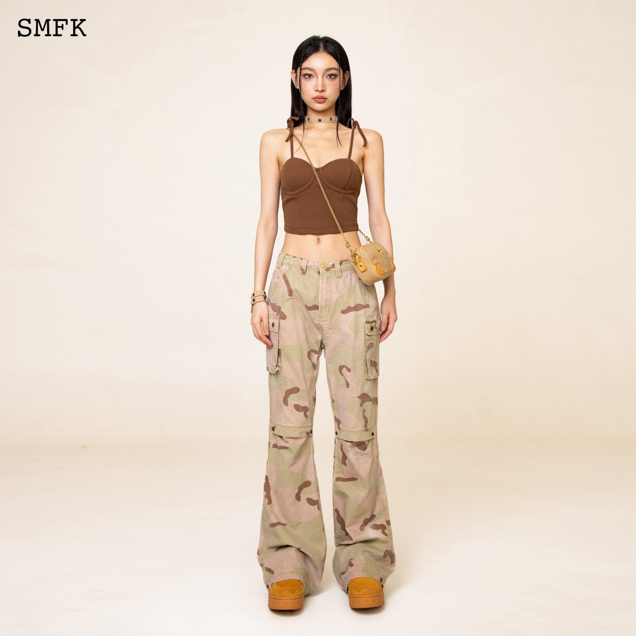 SMFK WildWorld Desert Tactic Tube Top In Brown | MADA IN CHINA