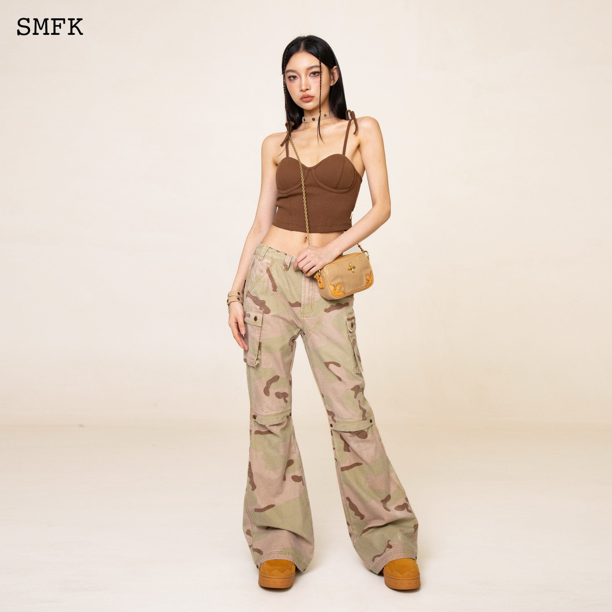 SMFK WildWorld Desert Tactic Tube Top In Brown | MADA IN CHINA