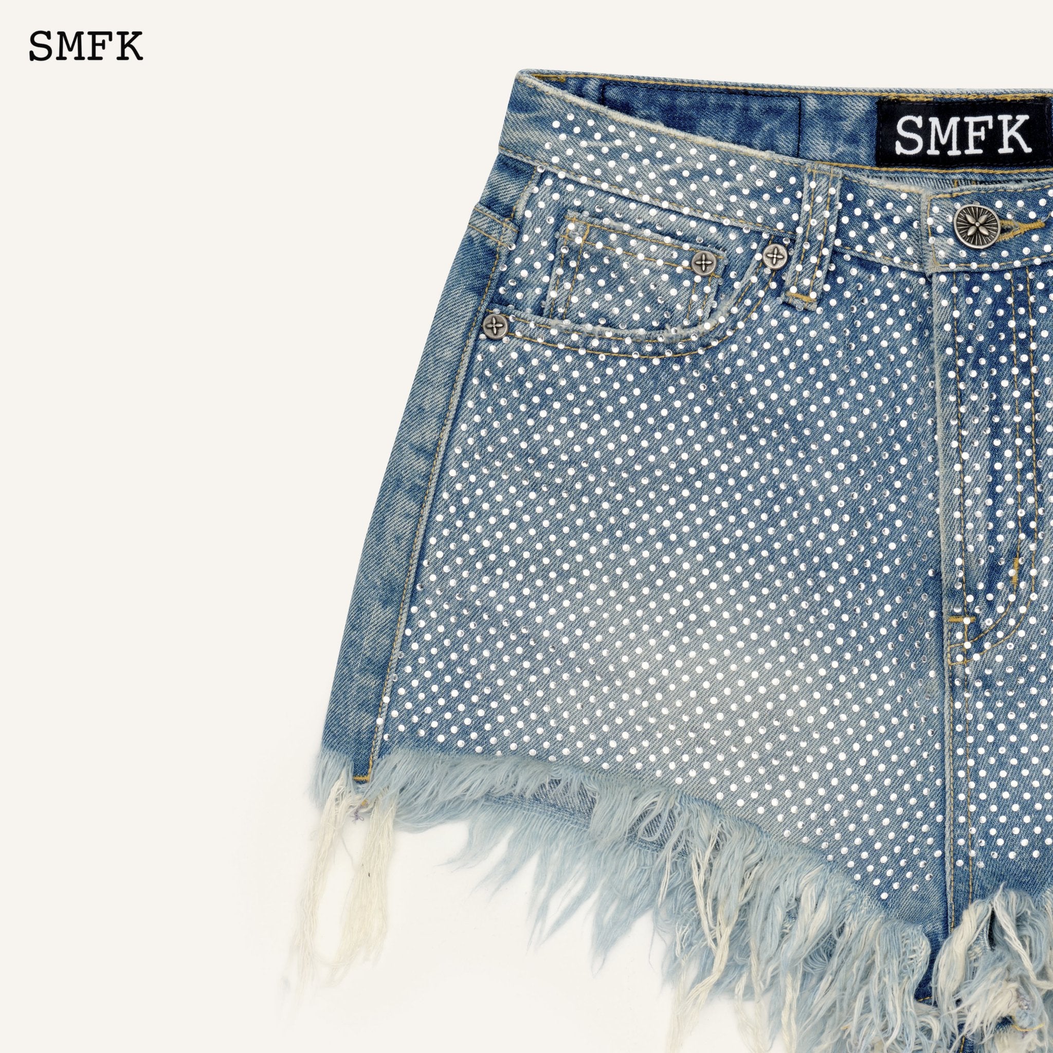 SMFK WildWorld Diamond Blue Cowboy Short Jeans | MADA IN CHINA