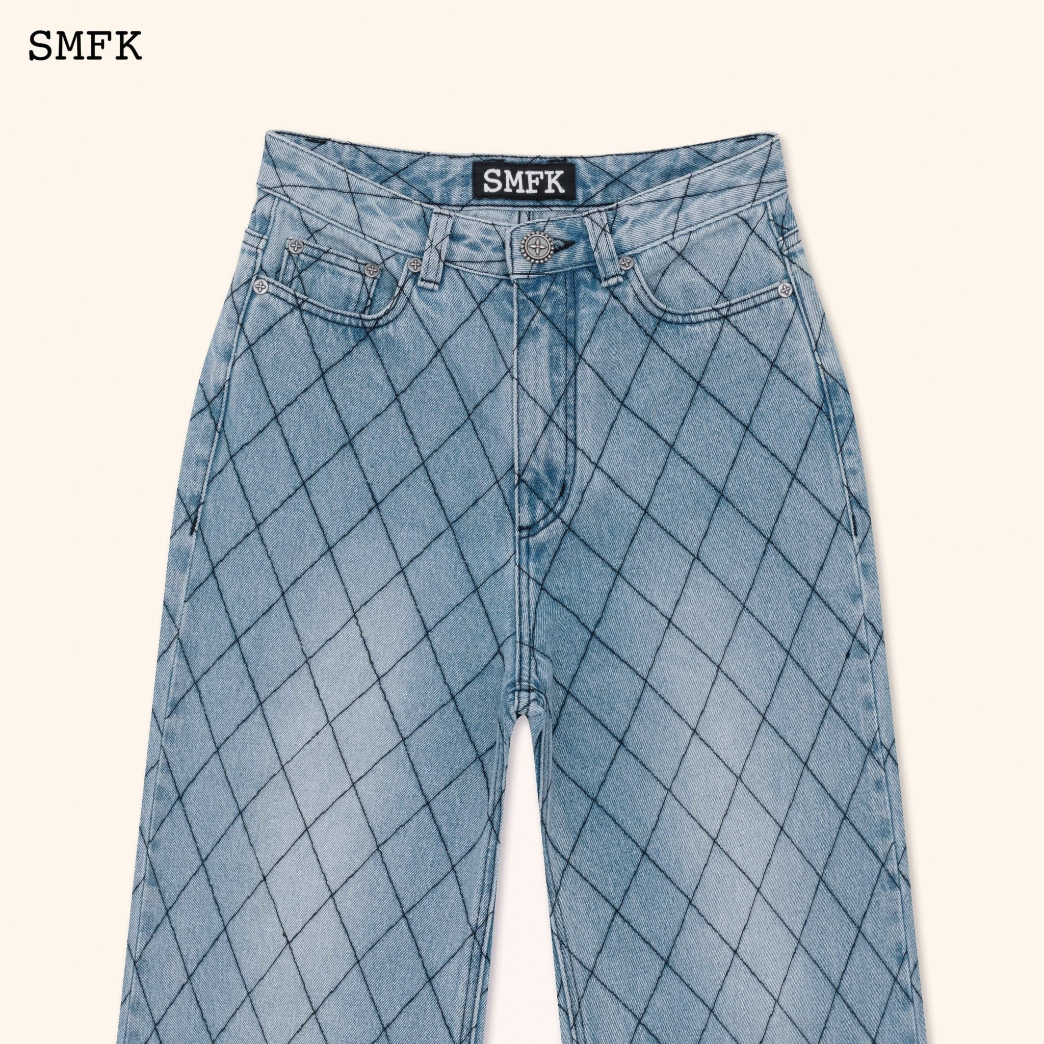 SMFK WildWorld Fence Loose Blue Denim Jeans | MADA IN CHINA