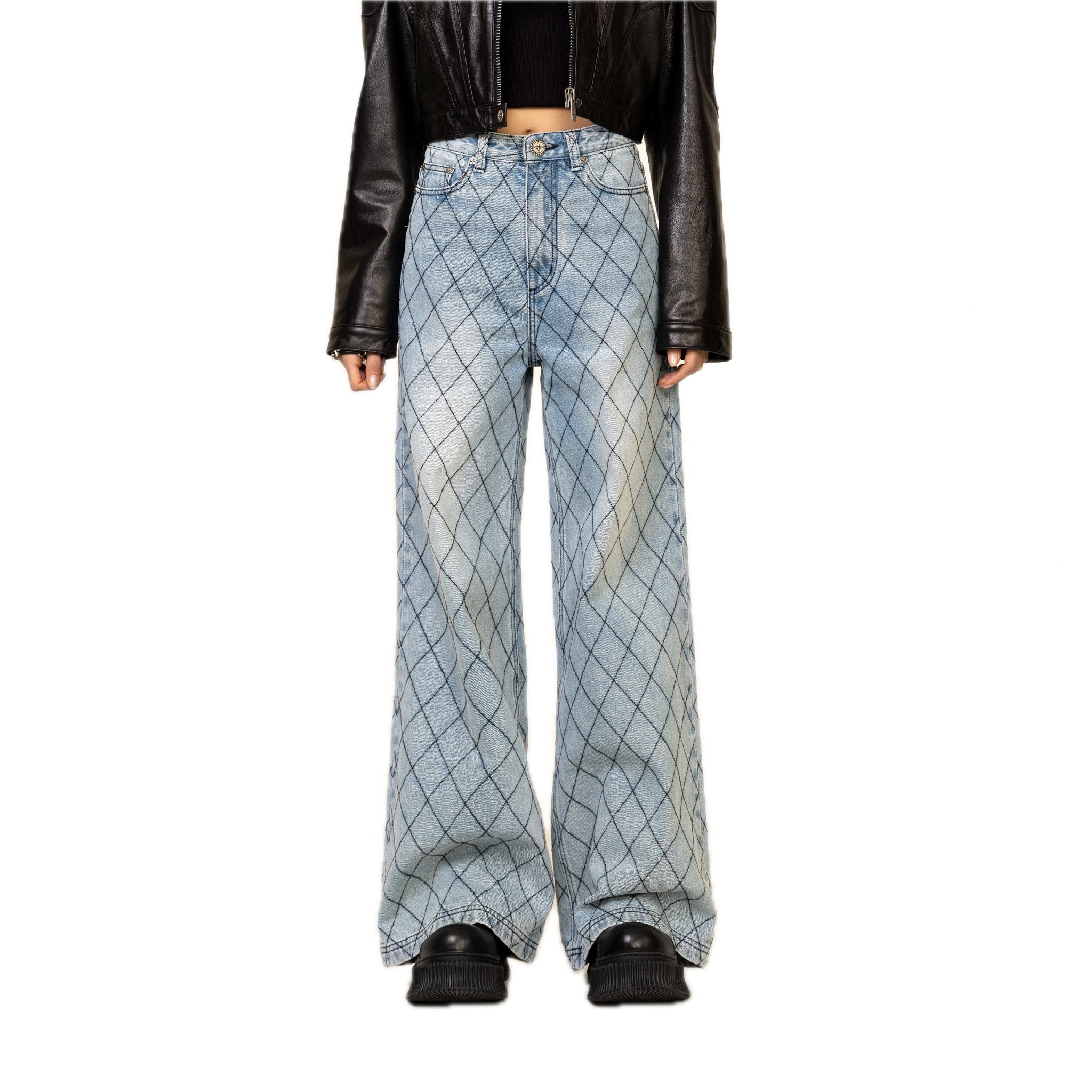 SMFK WildWorld Fence Loose Blue Denim Jeans | MADA IN CHINA