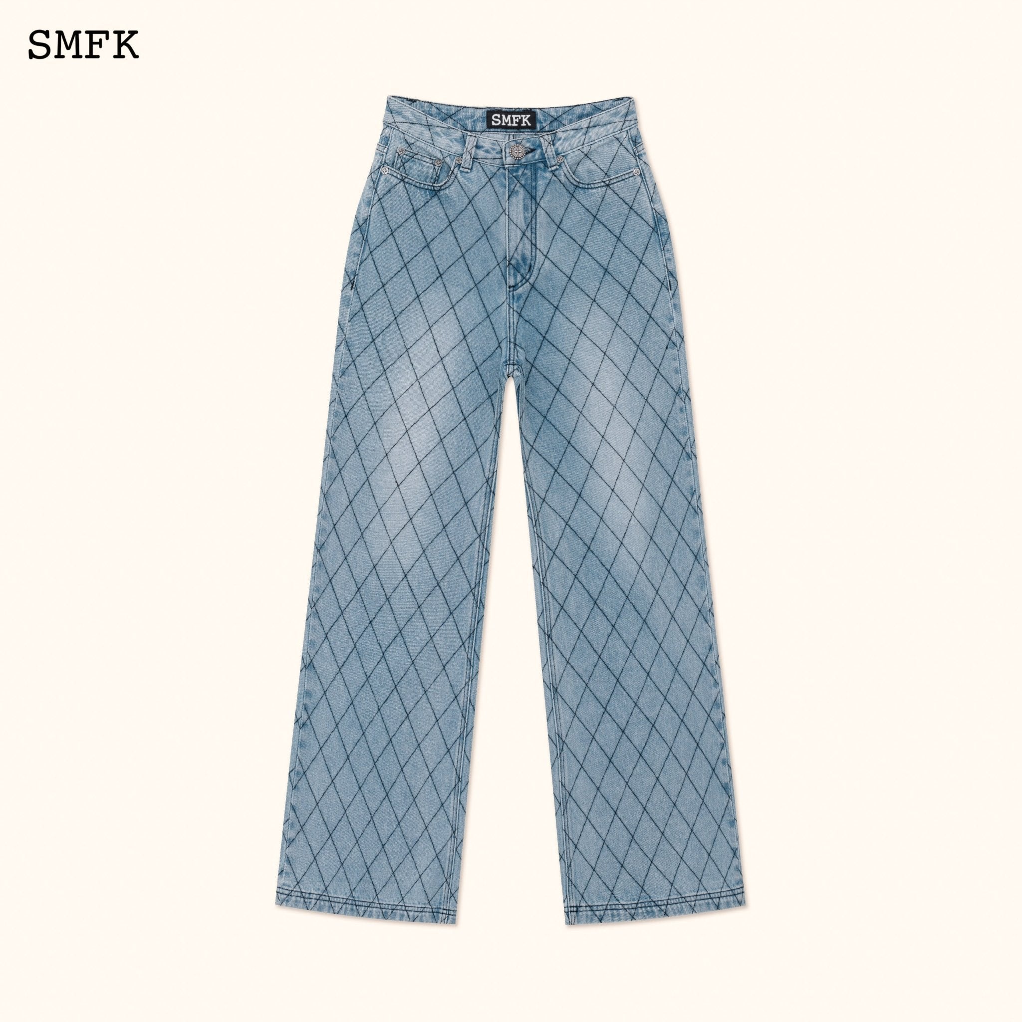 SMFK WildWorld Fence Loose Blue Denim Jeans | MADA IN CHINA