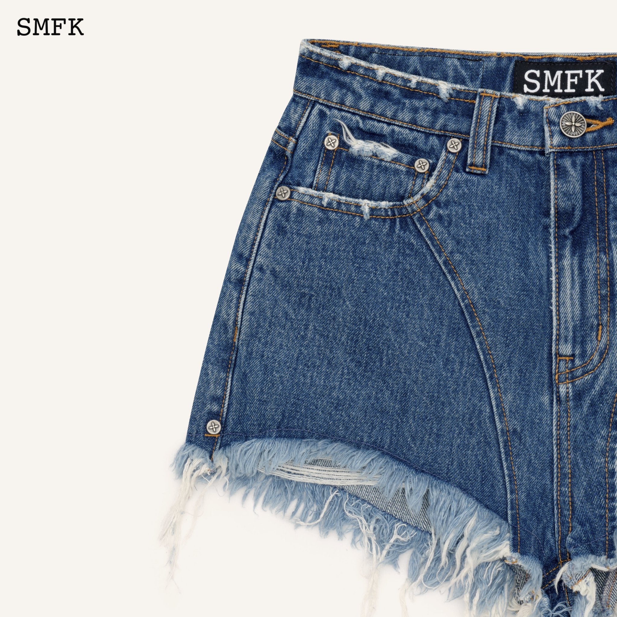 SMFK WildWorld Ocean Blue Cowboy Short Jeans | MADA IN CHINA