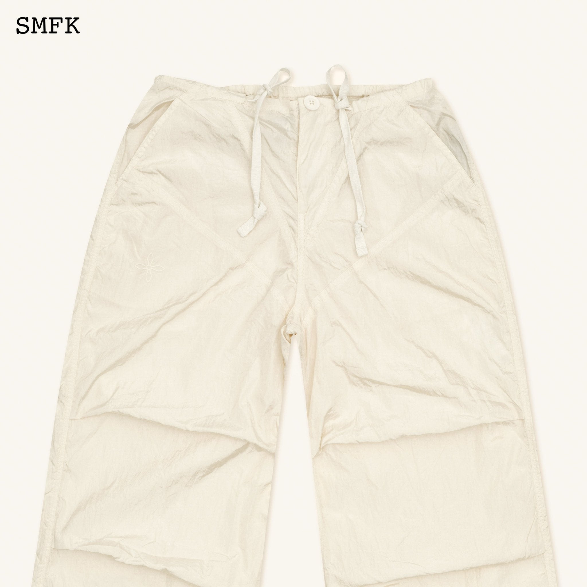 SMFK WildWorld Parachute Wide-Leg Pants In White | MADA IN CHINA