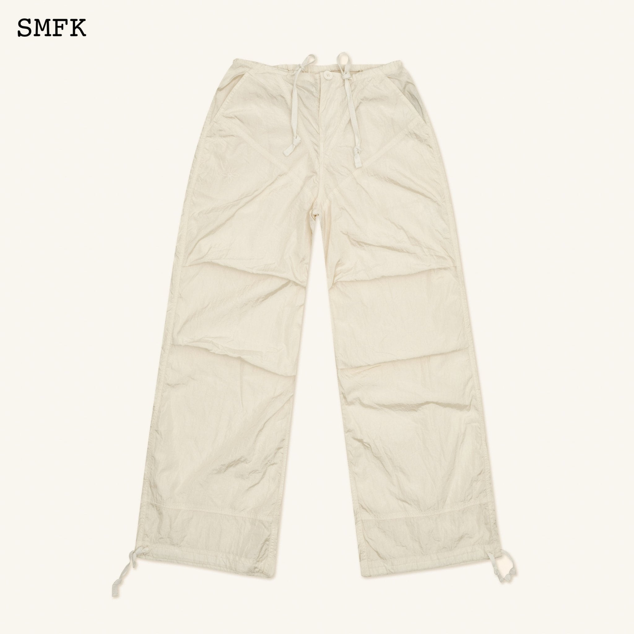 SMFK WildWorld Parachute Wide-Leg Pants In White | MADA IN CHINA