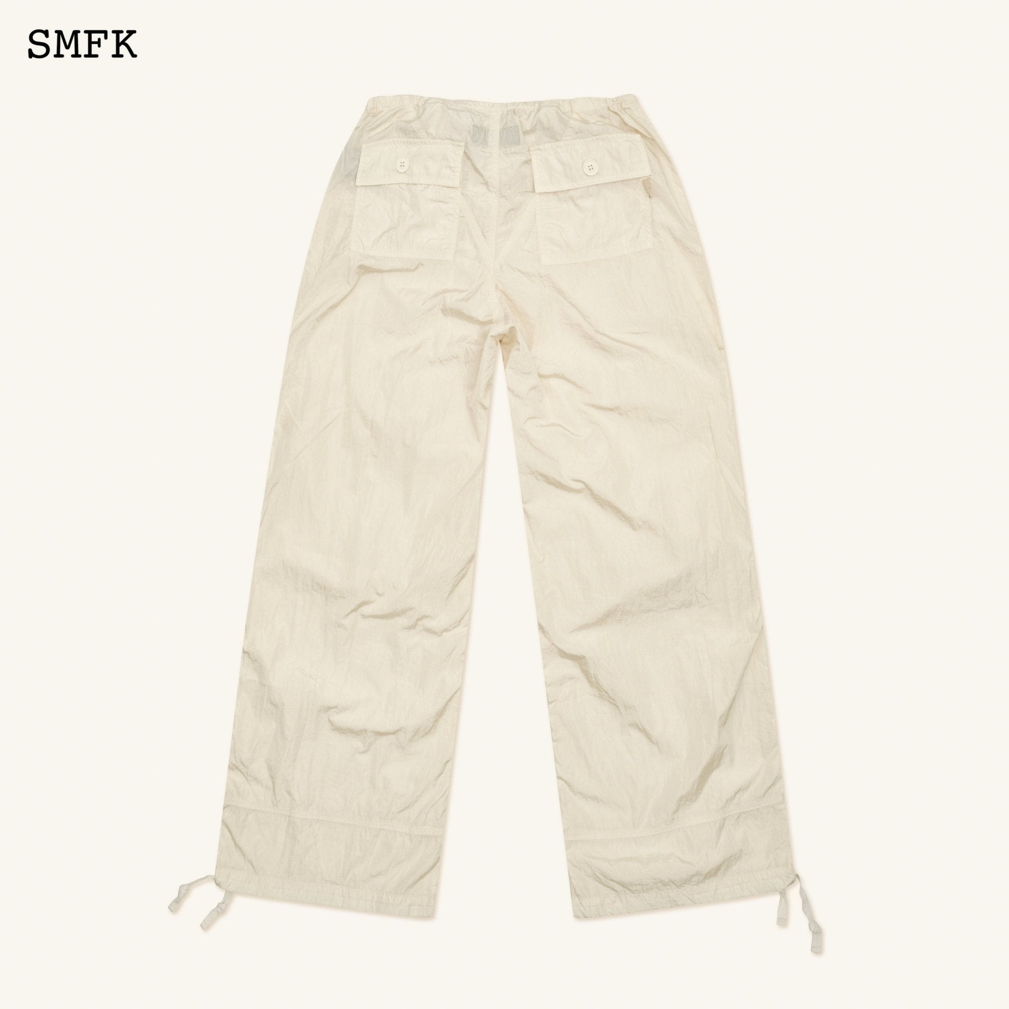 SMFK WildWorld Parachute Wide-Leg Pants In White | MADA IN CHINA