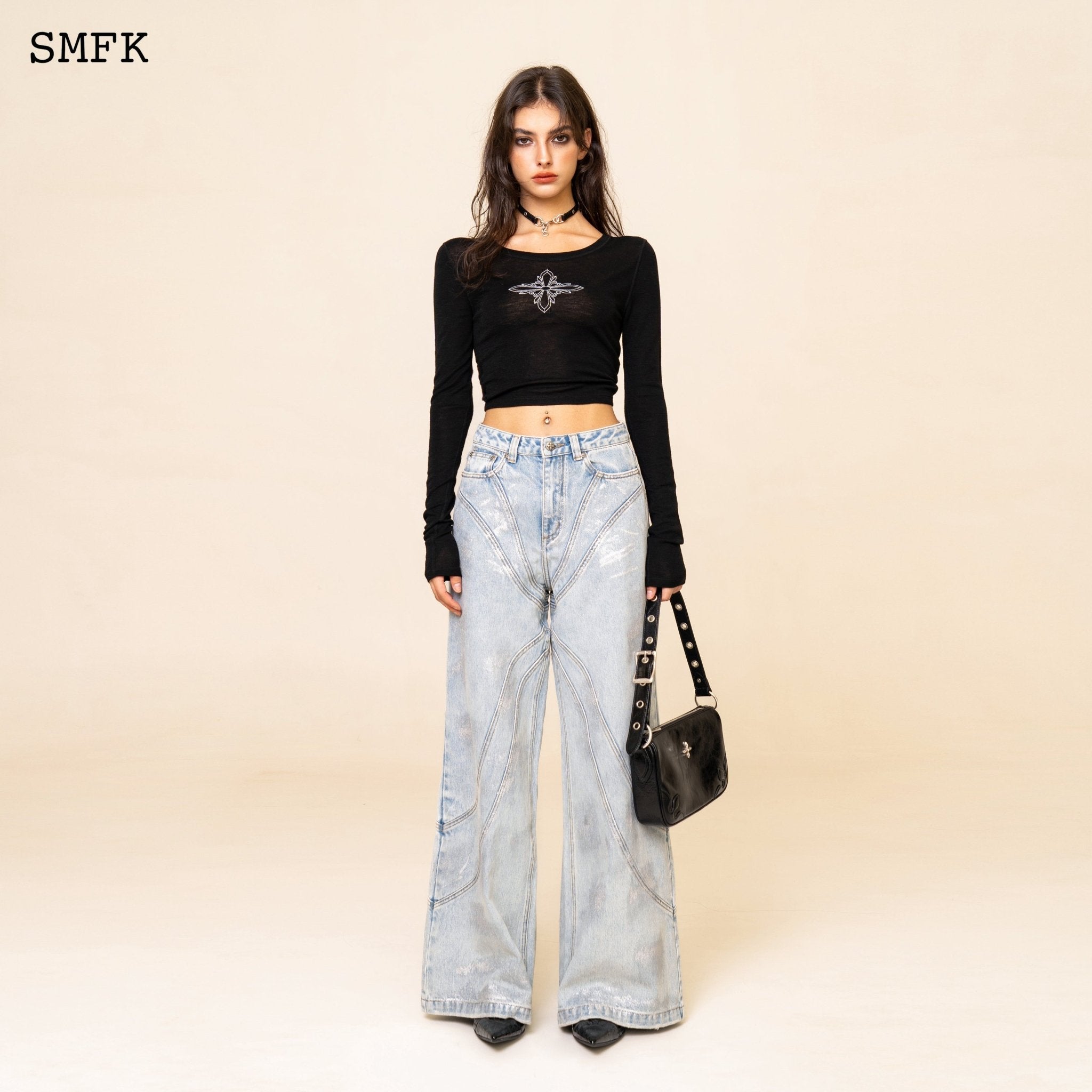 SMFK WildWorld Pheonix Loose Jeans Ocean Blue | MADA IN CHINA