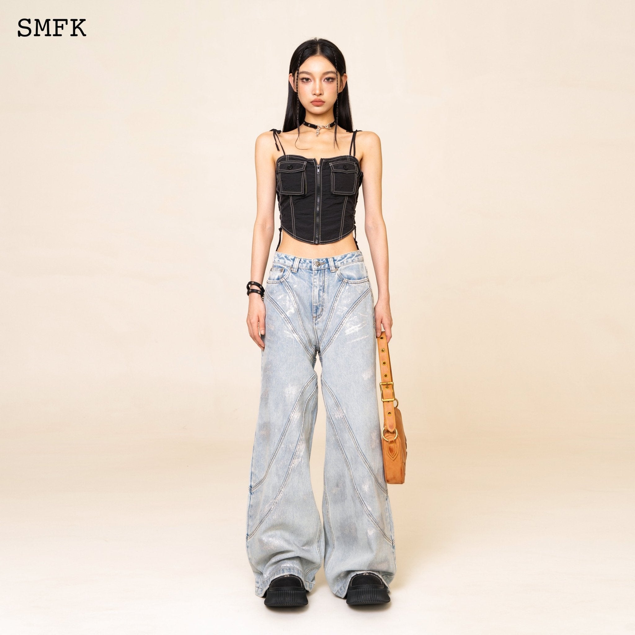 SMFK WildWorld Pheonix Loose Jeans Ocean Blue | MADA IN CHINA