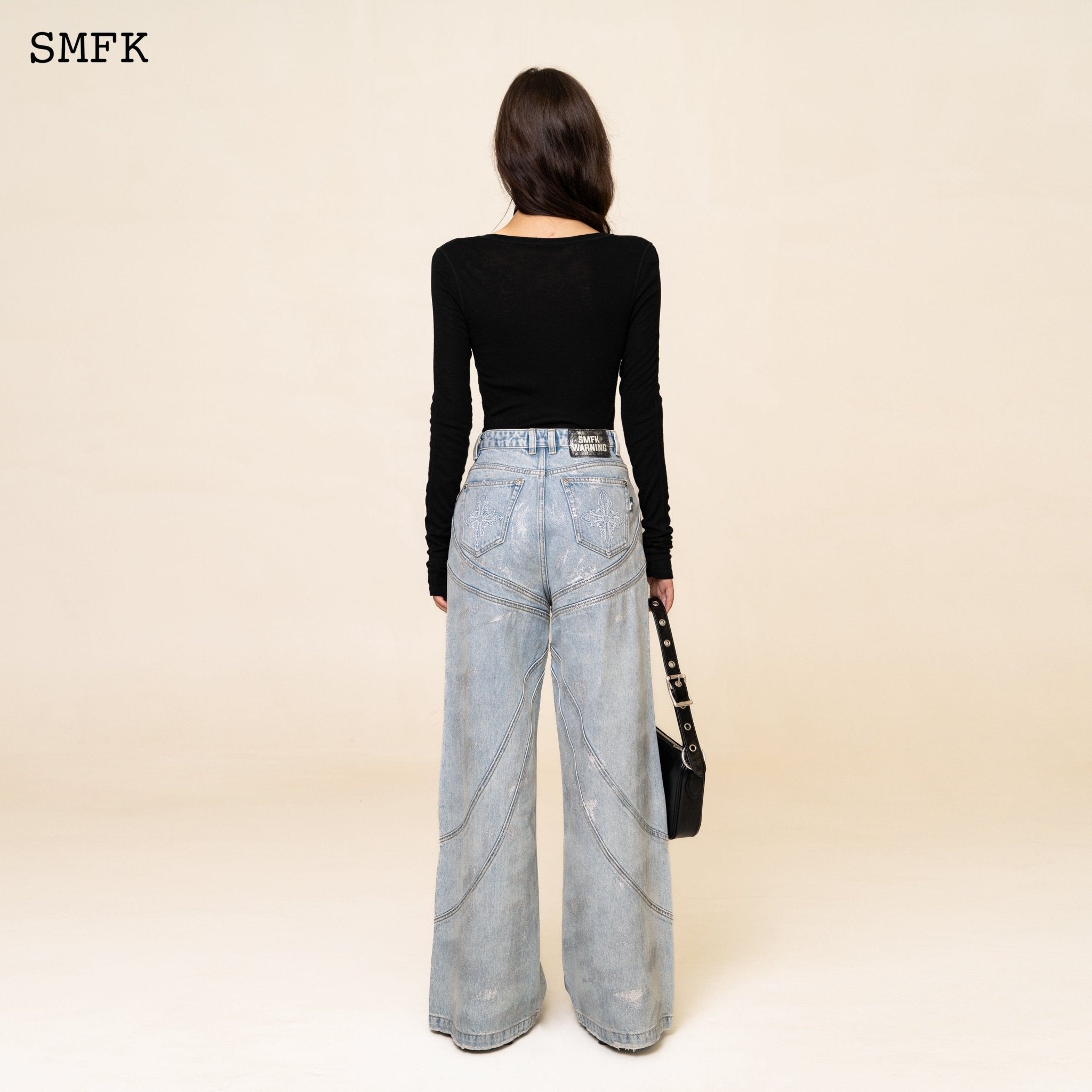 SMFK WildWorld Pheonix Loose Jeans Ocean Blue | MADA IN CHINA