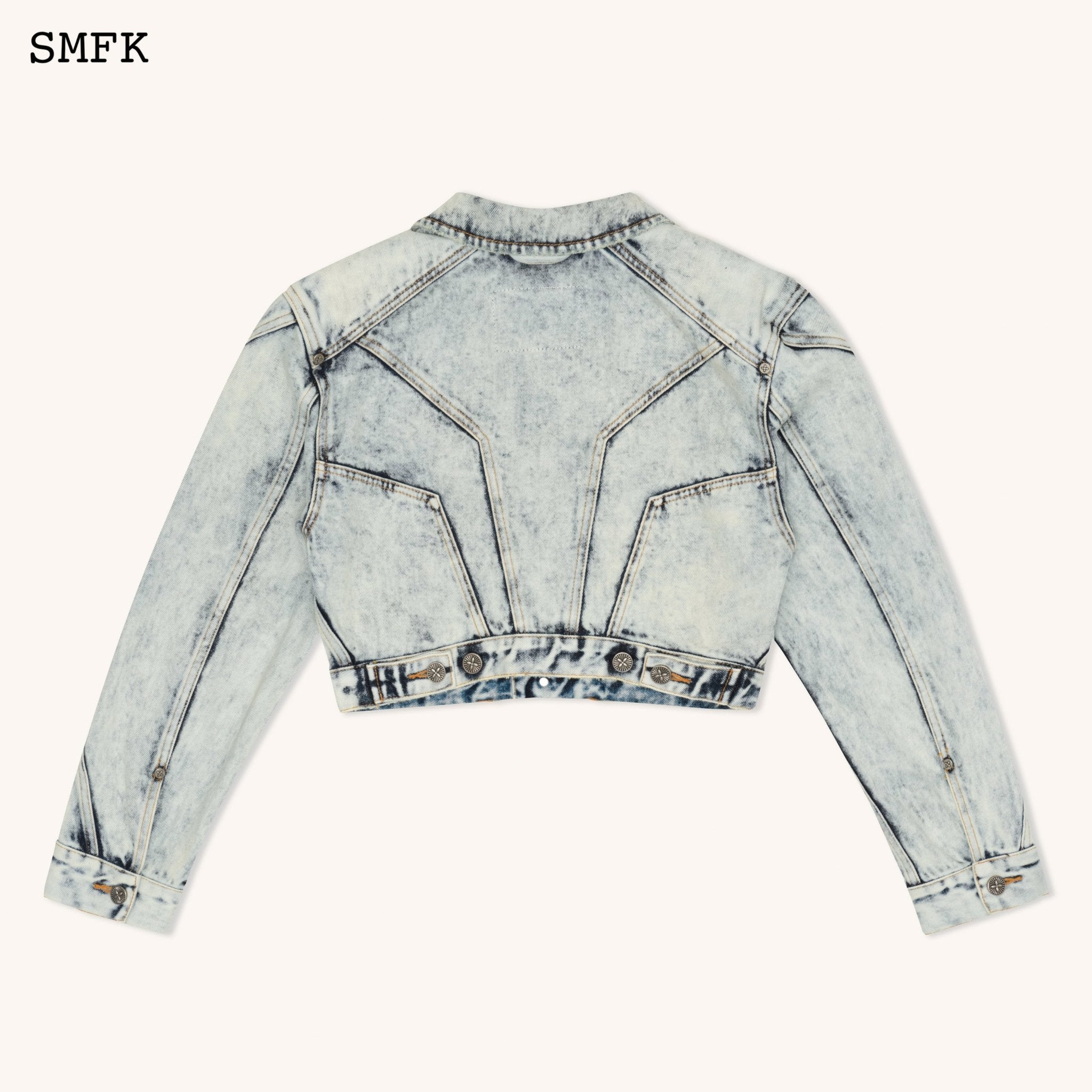 SMFK WildWorld Rider Denim Short Jacket In Cream | MADA IN CHINA