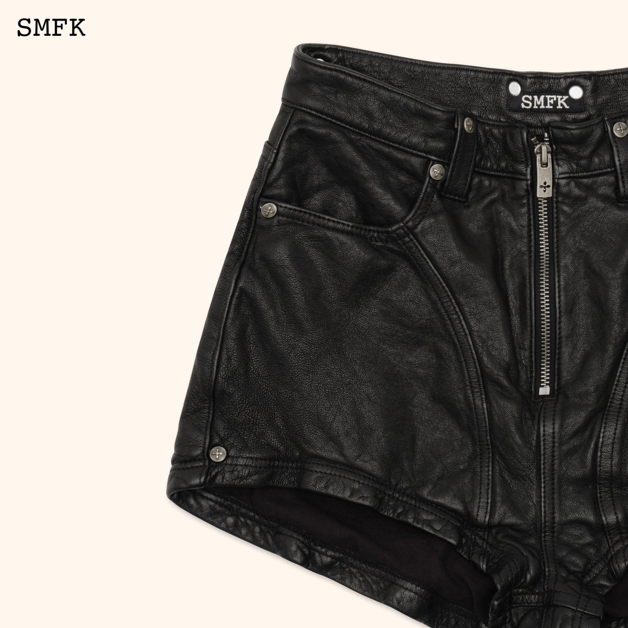 SMFK WildWorld Rider Lambskin Shorts | MADA IN CHINA