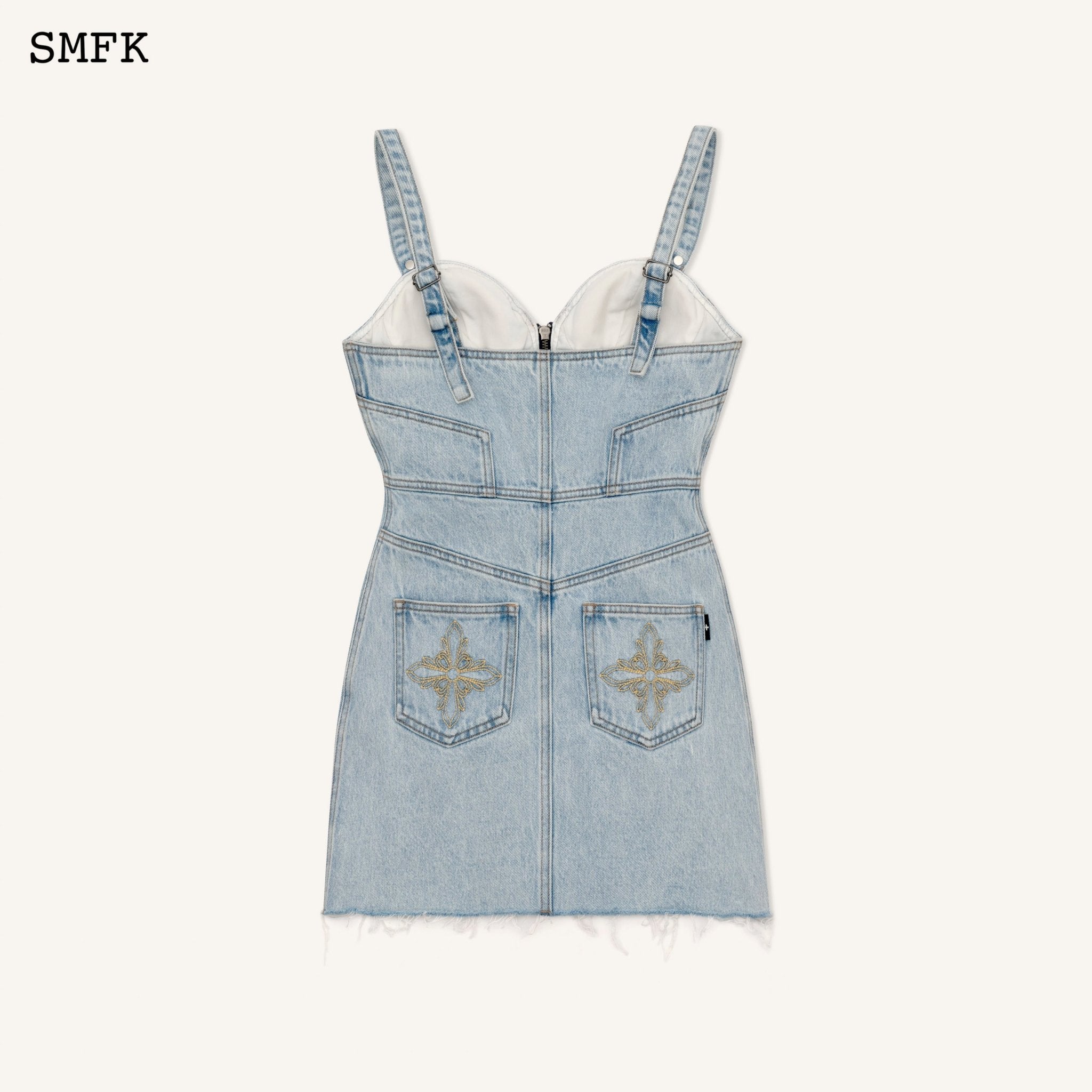 SMFK WildWorld Rock Denim Short Dress Sky Blue | MADA IN CHINA