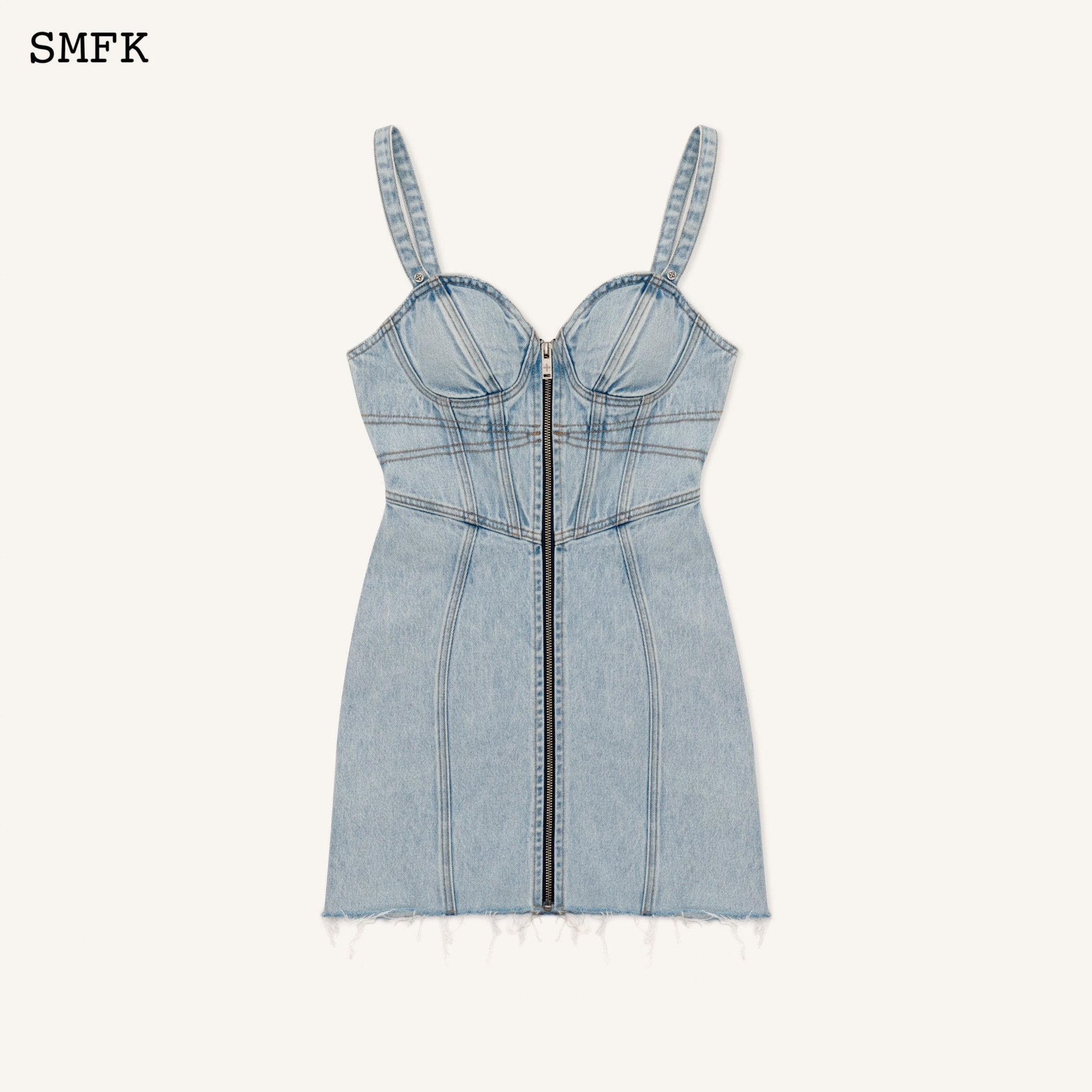 SMFK WildWorld Rock Denim Short Dress Sky Blue | MADA IN CHINA