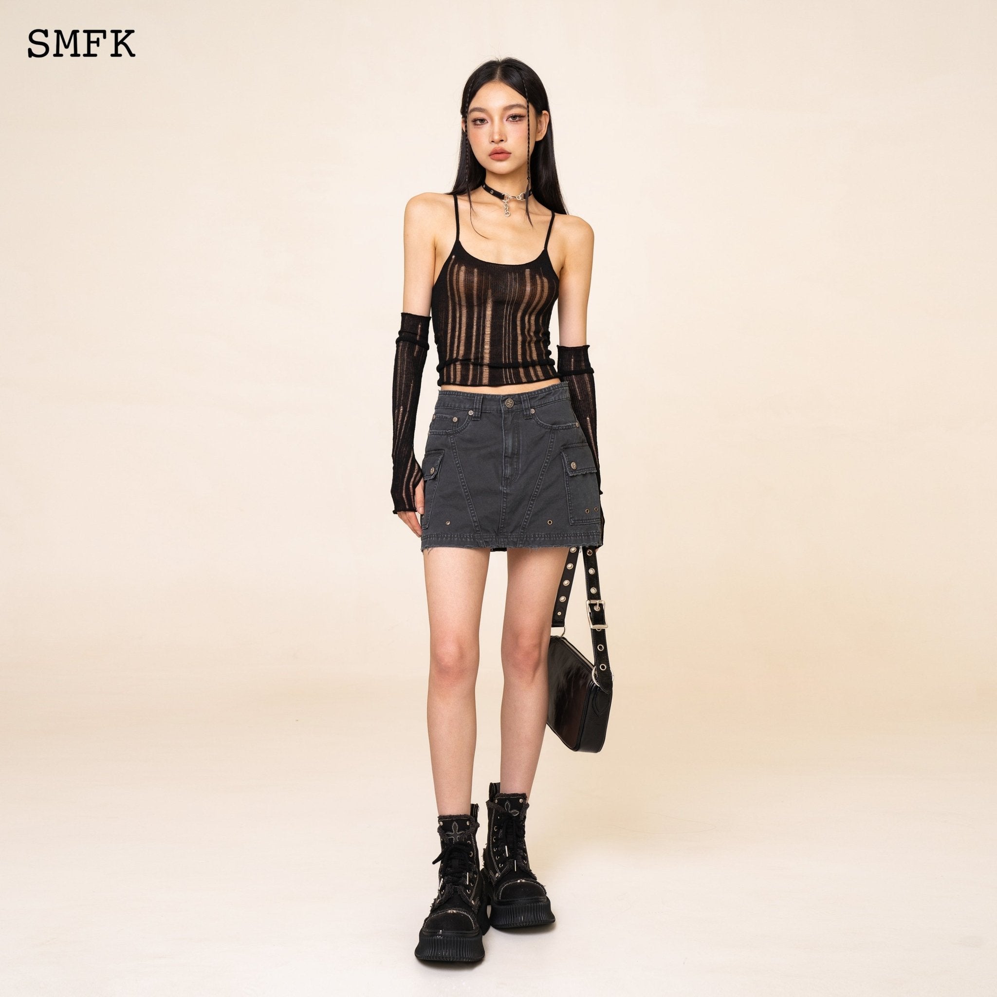 SMFK WildWorld Stray Grey Workwear Style Skirt | MADA IN CHINA