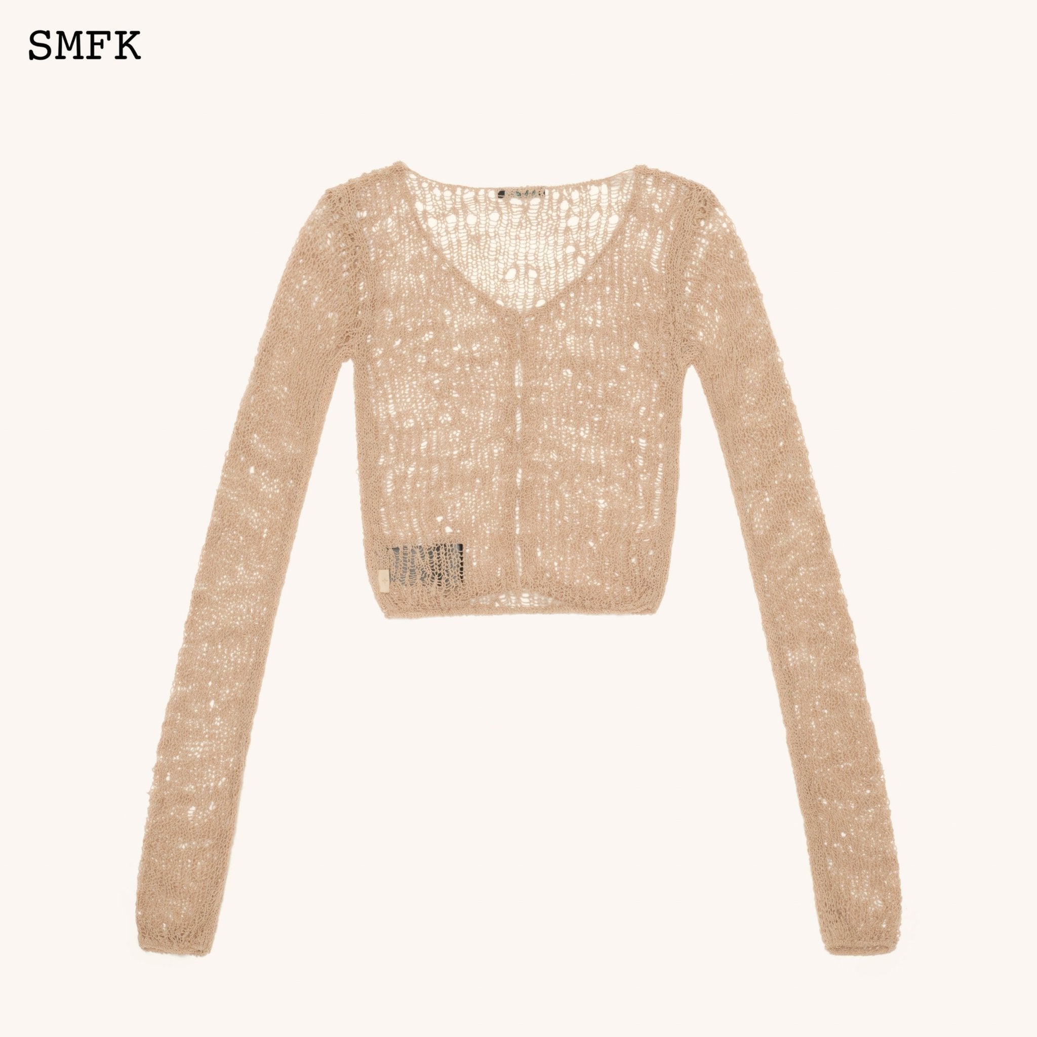 SMFK WildWorld Tarantula Knitted Cardigan In Wheat | MADA IN CHINA