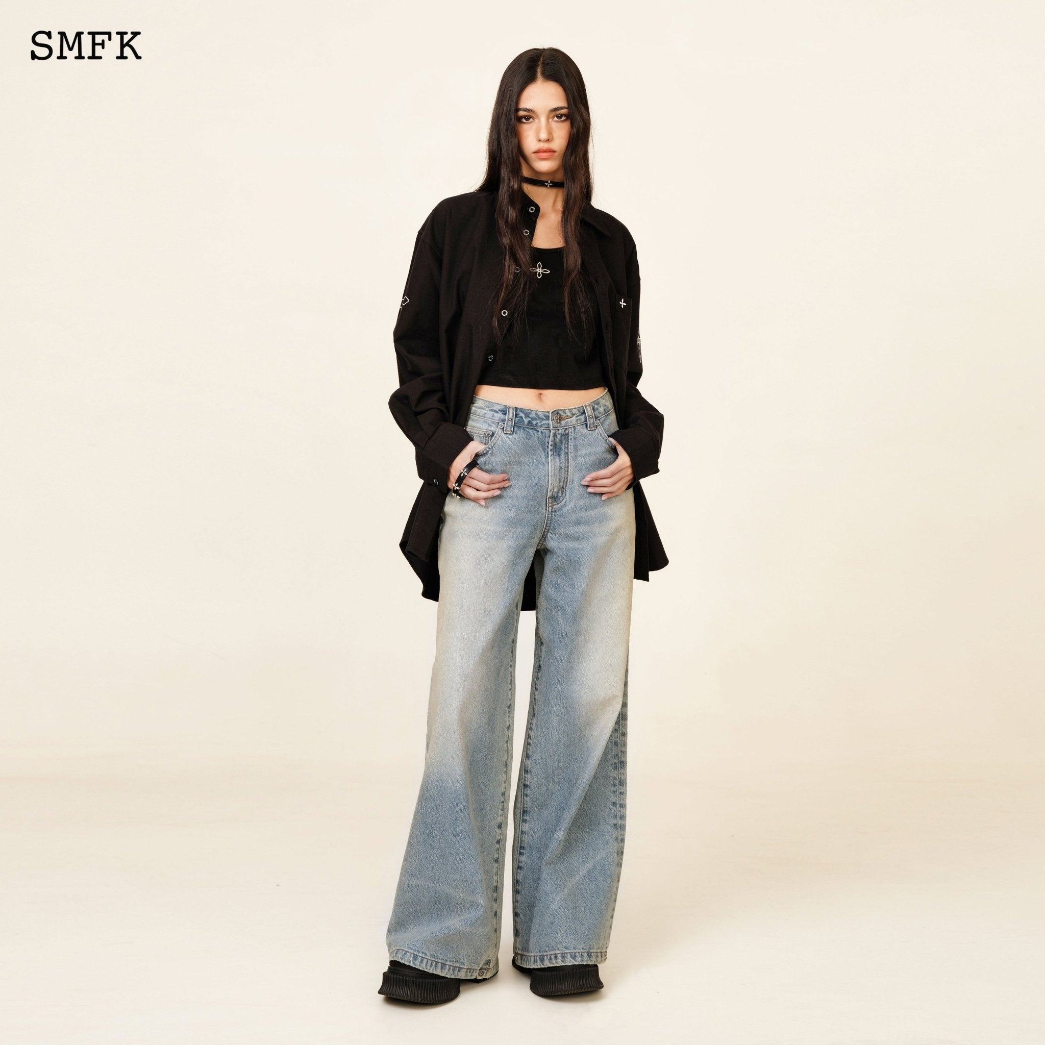 SMFK WildWorld Tarpan Classic Blue Flared Jeans | MADA IN CHINA