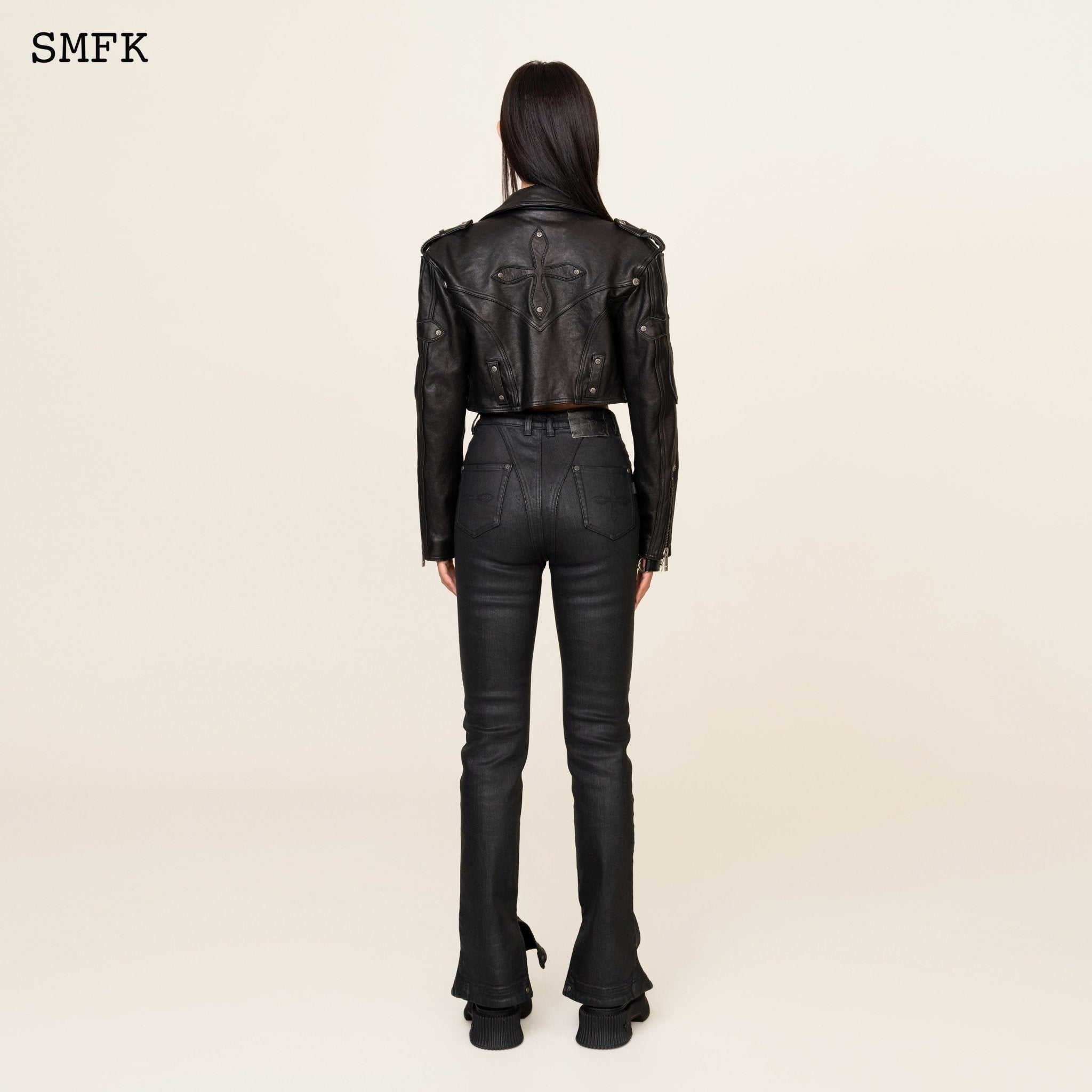 SMFK WildWorld Tarpan Waxed Jeans In Black | MADA IN CHINA