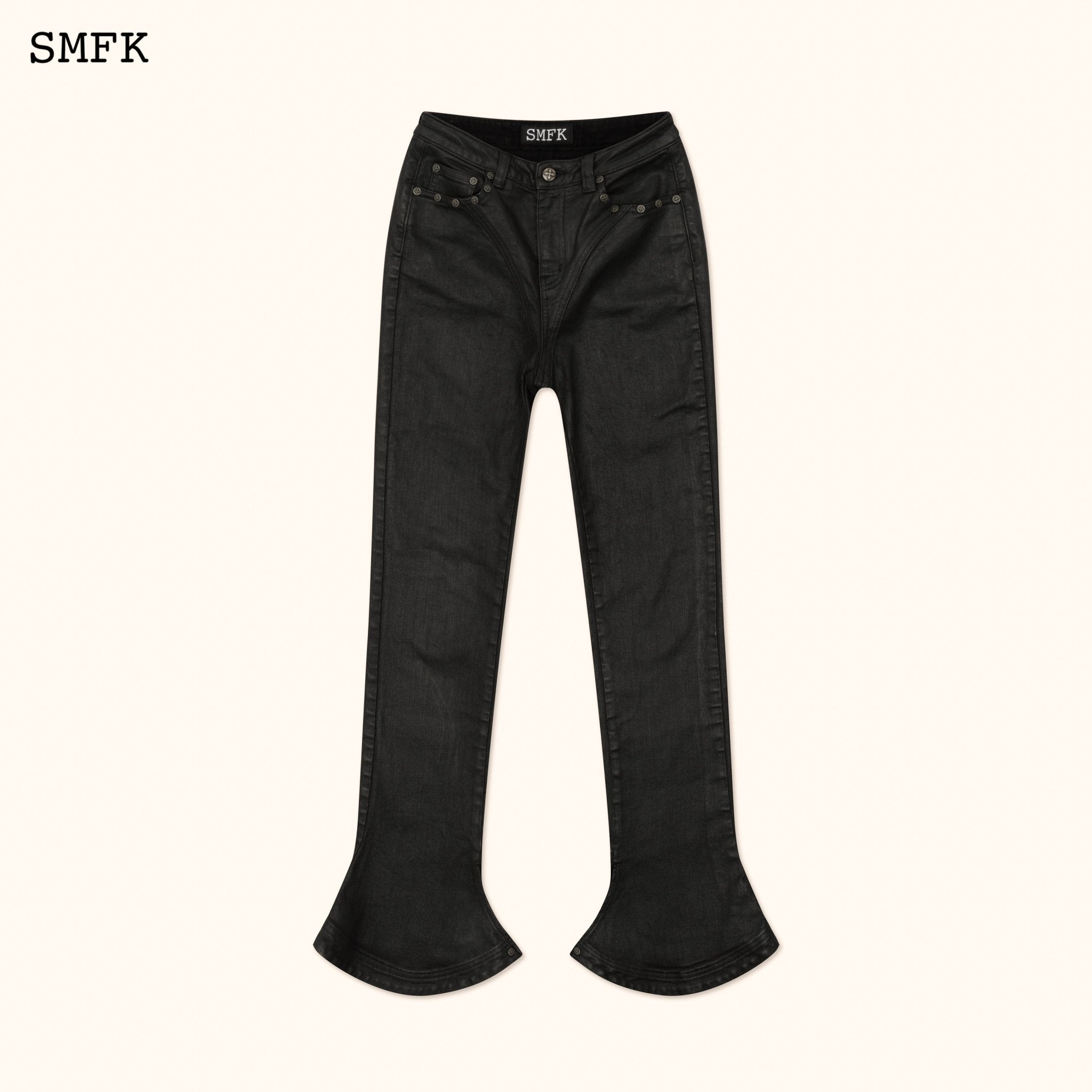 SMFK WildWorld Tarpan Waxed Jeans In Black | MADA IN CHINA