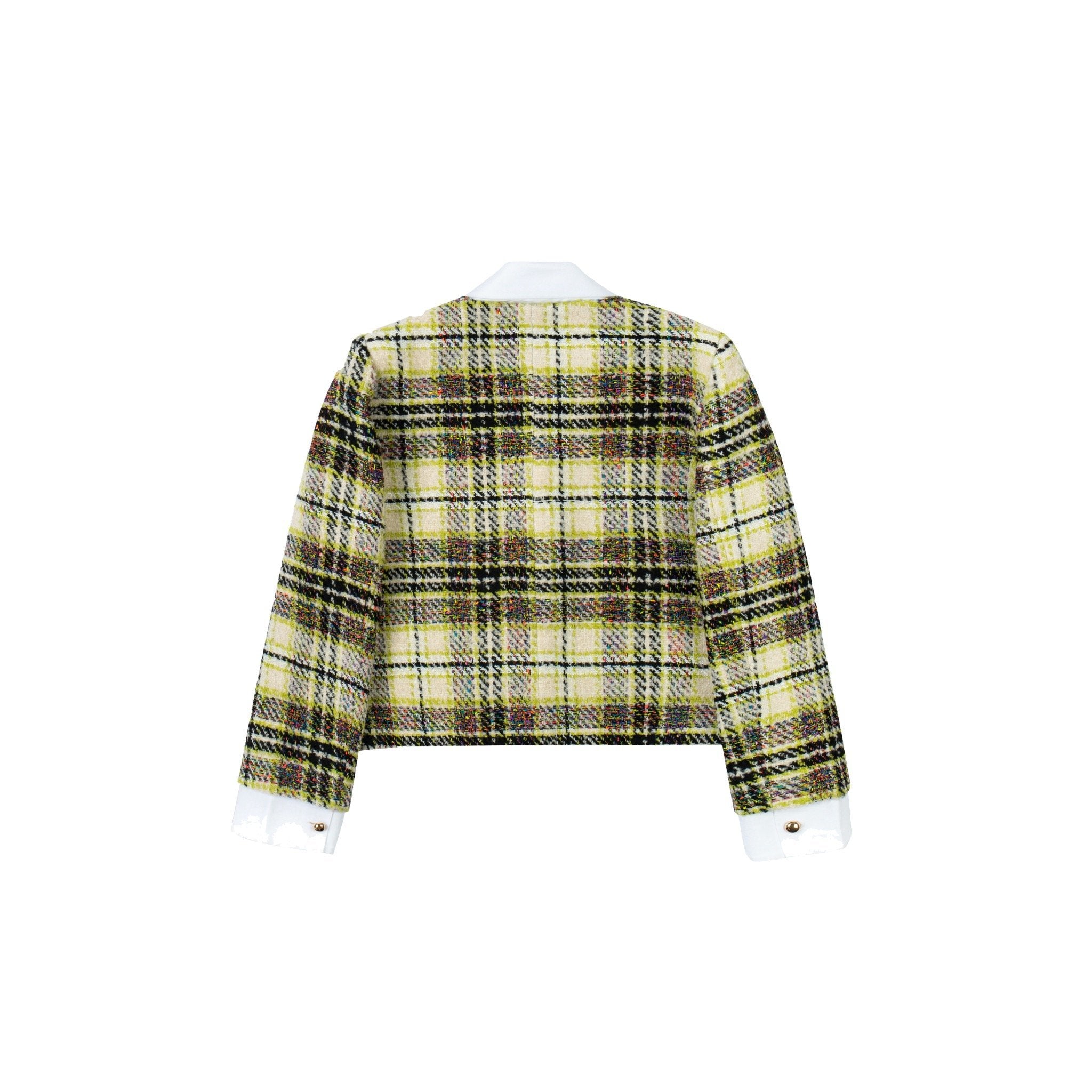 ANN ANDELMAN Yellow Panelled Plaid Jacket | MADA IN CHINA