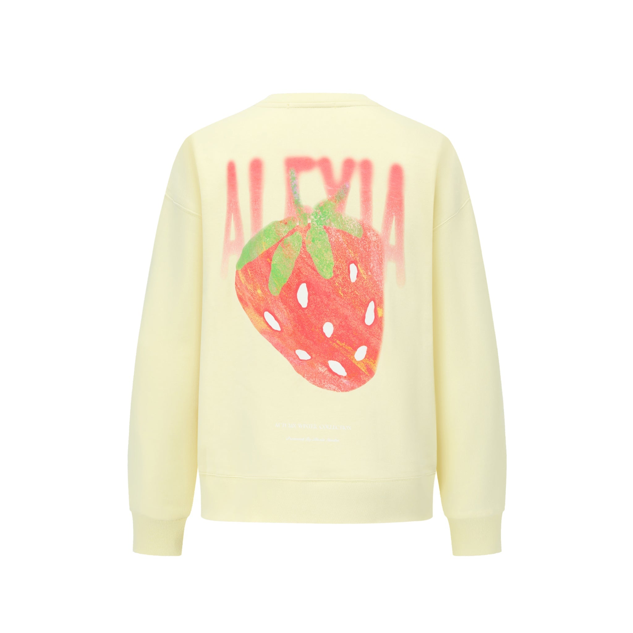 Alexia Sandra Yellow Printing Strawberry Sweatshirt | MADA IN CHINA