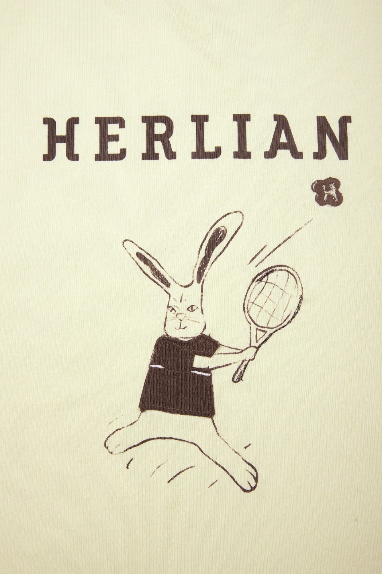 HERLIAN Yellow Tennis Rabbit T-shirt | MADA IN CHINA